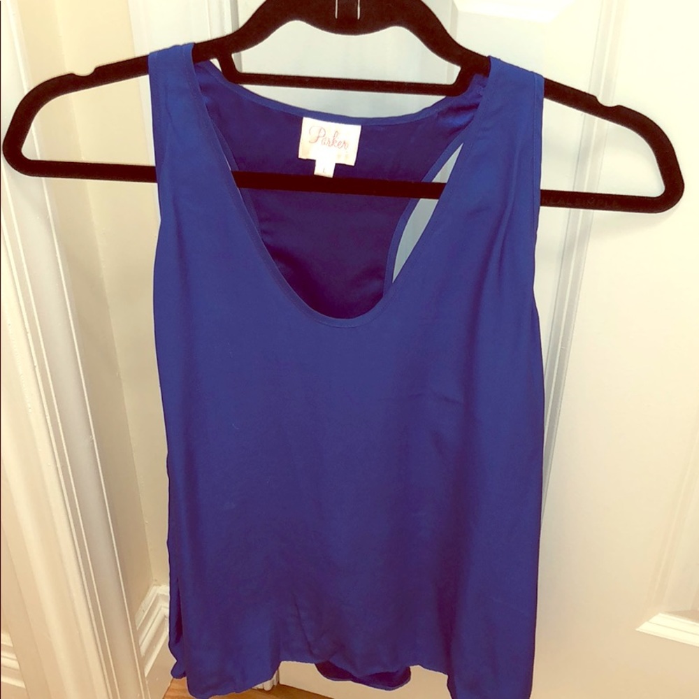 Parker open back silk tank top